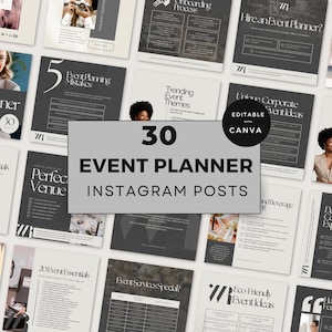 Event Planner Social Media Graphics | Wedding Venue Social Media Template | Event Co-ordinator Marketing | Event Planner Instagram Posts