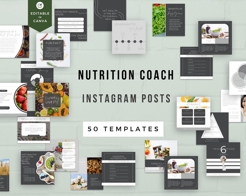 Health Coach Instagram Template | Nutrition Coaching | Social Media ...