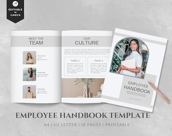 Small Business Employee Handbook Template | INSTANT DOWNLOAD | Human Resources | Employee Onboarding Template | Editable Staff Handbook