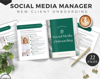 Social Media Manager Welcome Pack | New Client Welcome Guide | Onboarding Social Media Agency Template | Intake Forms | Editable