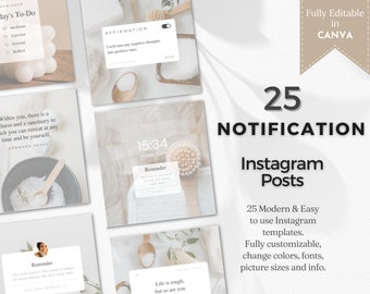 Instagram Canva Notification Post | Instagram Frame Quotes | Alert Posts | Social Media Engagement Booster Templates | Reminders Alert Posts
