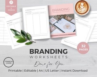Branding Worksheet | INSTANT DOWNLOAD | Marketing Templates | Build your Brand Worksheets | Brand Strategy Workbook | Personal Branding