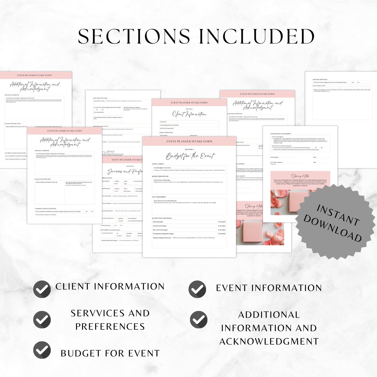 Event Management Client Form.pdf Event Planner Client Forms | Wedding Planner Contract | Event Planning ...
