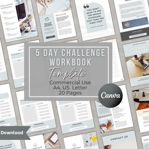 5 Day Challenge Workbook, INSTANT DOWNLOAD, Done for You, Course Workbook, Challenge Template, Course Template, Marketing Book, Coaching