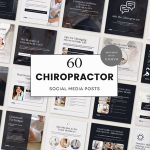 Chiropractic Clinic Instagram | Chiropractor Digital Marketing | Chiropractor Social Media | Chiropractic Doctor | Editable Canva Template