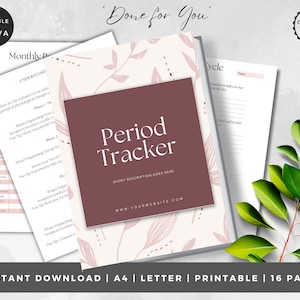 Period Journal | INSTANT DOWNLOAD | Period Calendar | Menstruation Tracker | Period Log | Monthly Symptom Tracker | Moon Cycle Journal