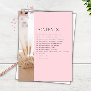 Pasta de trabalho de negócios, DOWNLOAD INSTANTÂNEO, público-alvo, modelo de negócios, comprador ideal, avatar do cliente, estratégia de negócios, rosa, PM02 imagem 3