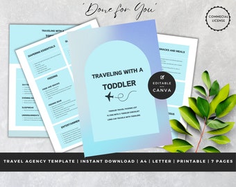 Travel Agent Checklist for Trips with Toddlers | Digital Brochure Template | Weekend Trip Itinerary | Vacation Ebook | Digital Travel Guide