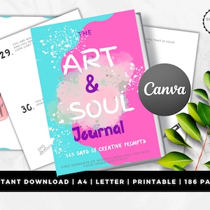 Creative Journal with 365 Creative Prompts | INSTANT DOWNLOAD | Writing Prompts | Digital Self Care Journal | Mindfulness Through Art