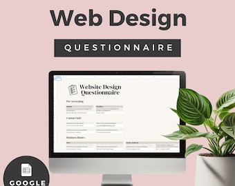 Web Design Client Questionnaire Template | INSTANT DOWNLOAD | Client Intake Form | Web Design Templates | Business Forms | Website Services