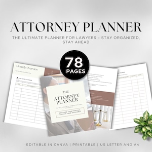 Comprehensive Legal Planner | Attorney Organizer  | Case Management | Digital Download for Law Professionals  | Law Practice Tools