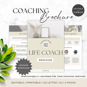 New Client Welcome Brochure | Coaching Services Guide Template | Welcome Packet | Printable Template | Pricing and Services Template