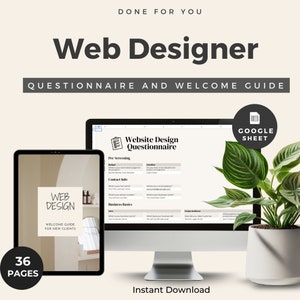 Questionário do Guia de Boas-vindas para Serviços de Design de Sites | DOWNLOAD INSTANTÂNEO | Modelo de Contrato de Design de Site Freelance | Modelos de Web Designer