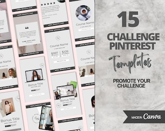 Promote Your Challenge, Instant Download, Canva Pinterest Pins, Social Media Templates, Pinterest Templates, Pinterest Marketing