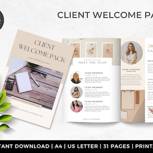 Welcome Pack for New Clients | INSTANT DOWNLOAD | Services Guide for Clients | New Client Onboarding Pack | Canva Template | Neutral