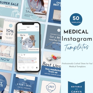 Medical Social Media Template | Physical Therapist | Editable In Canva | Hospital Medicine Marketing | Healthcare Instagram