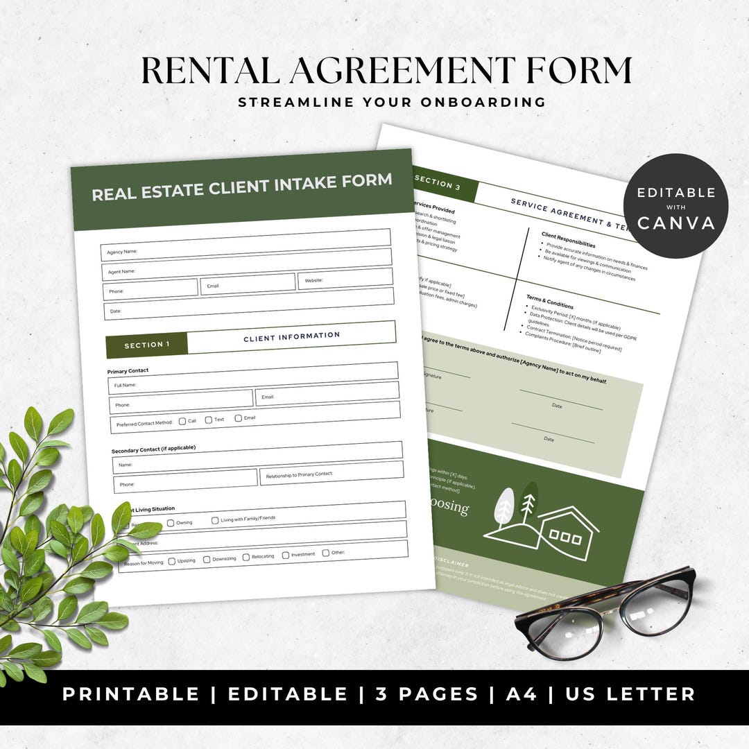 Contract Agreement for Property Rental | Canva Editable Real Estate ...