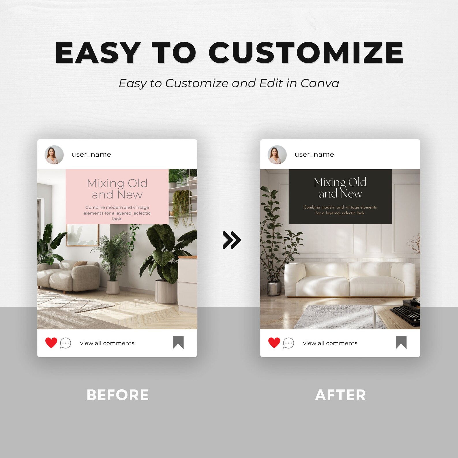 Interior Design Ig Post Templates | Minimalist Home Decor Template ...