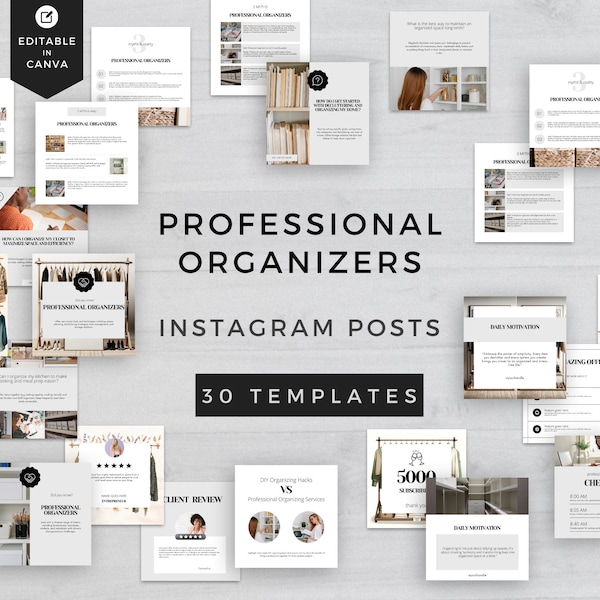 Instagram Templates for Professional Organizers | INSTANT DOWNLOAD | Organize your Space | Edit in Canva | Social Media Home Organization