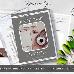 Leadership Mindset Workbook Template | INSTANT DOWNLOAD | Leadership Coach | Plr How To Be A Great Leader Workbook | Leadership Growth
