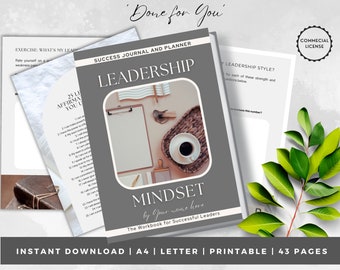 Leadership Mindset Workbook Template | INSTANT DOWNLOAD | Leadership Coach | Plr How To Be A Great Leader Workbook | Leadership Growth