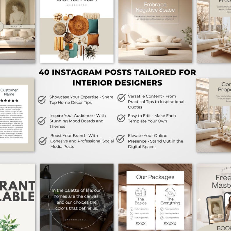 Interior Design Ig Post Templates | Minimalist Home Decor Template ...