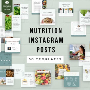 Nutrition Instagram Template | Health Coach Instagram Template | Health And Wellness | Canva Templates | Dietitian Template | Healthy Posts