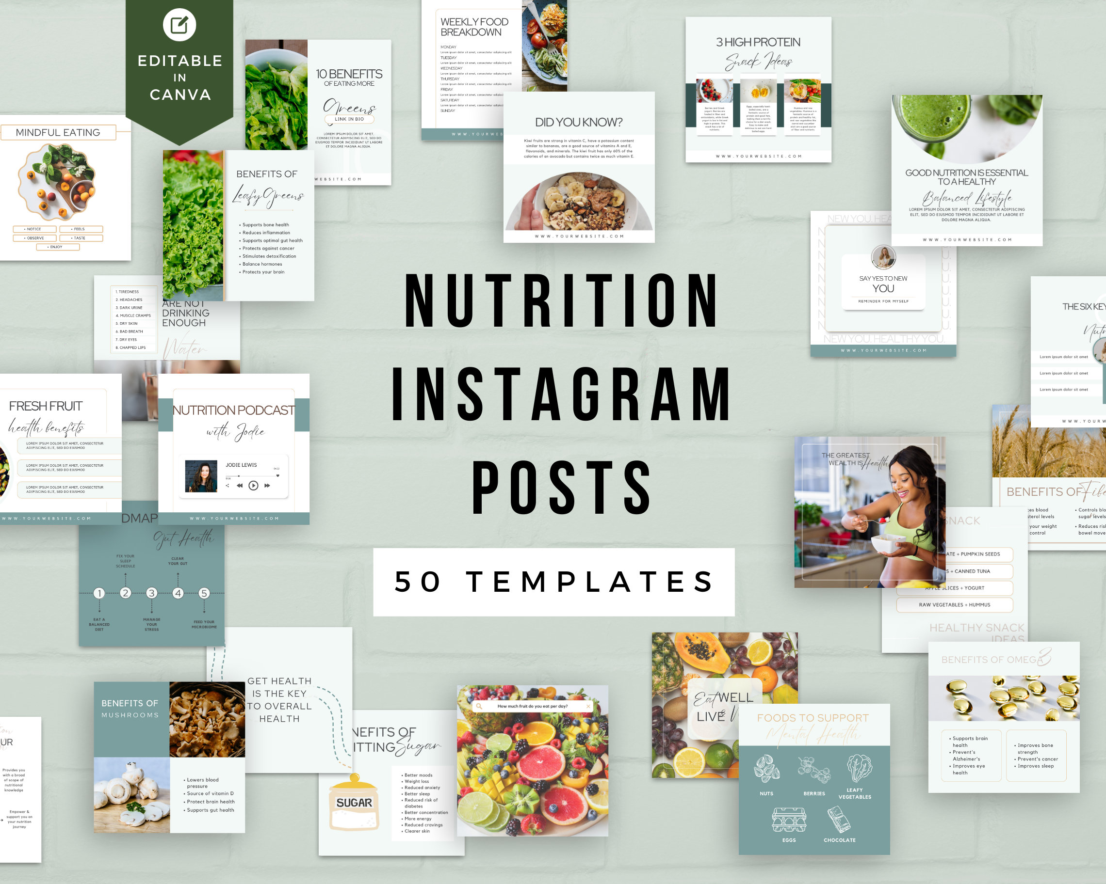 Nutrition Instagram Template Health Coach Instagram Template Health and ...