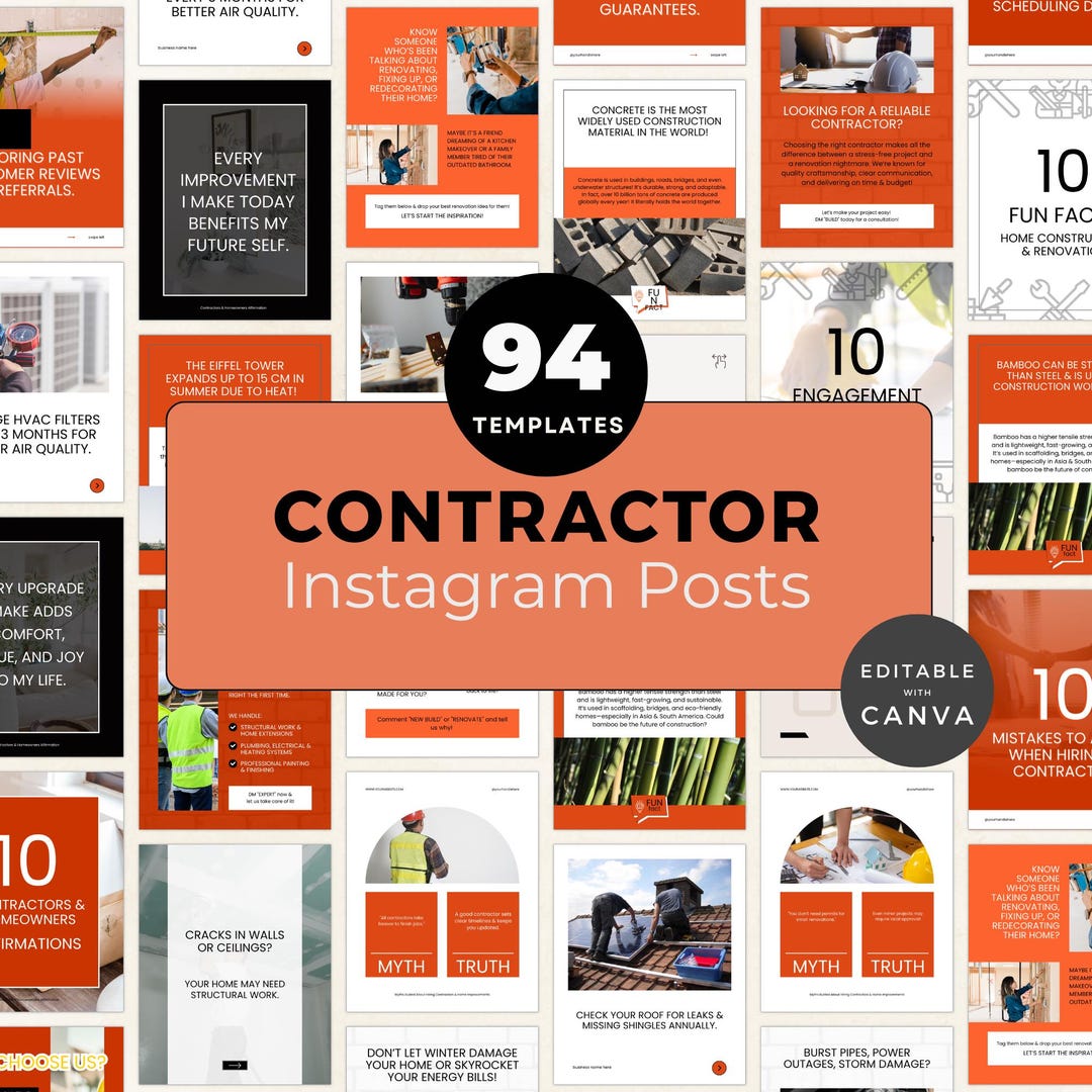 Contractor Posts Contractor Social Media Templates for Builders & Home Renovation ...