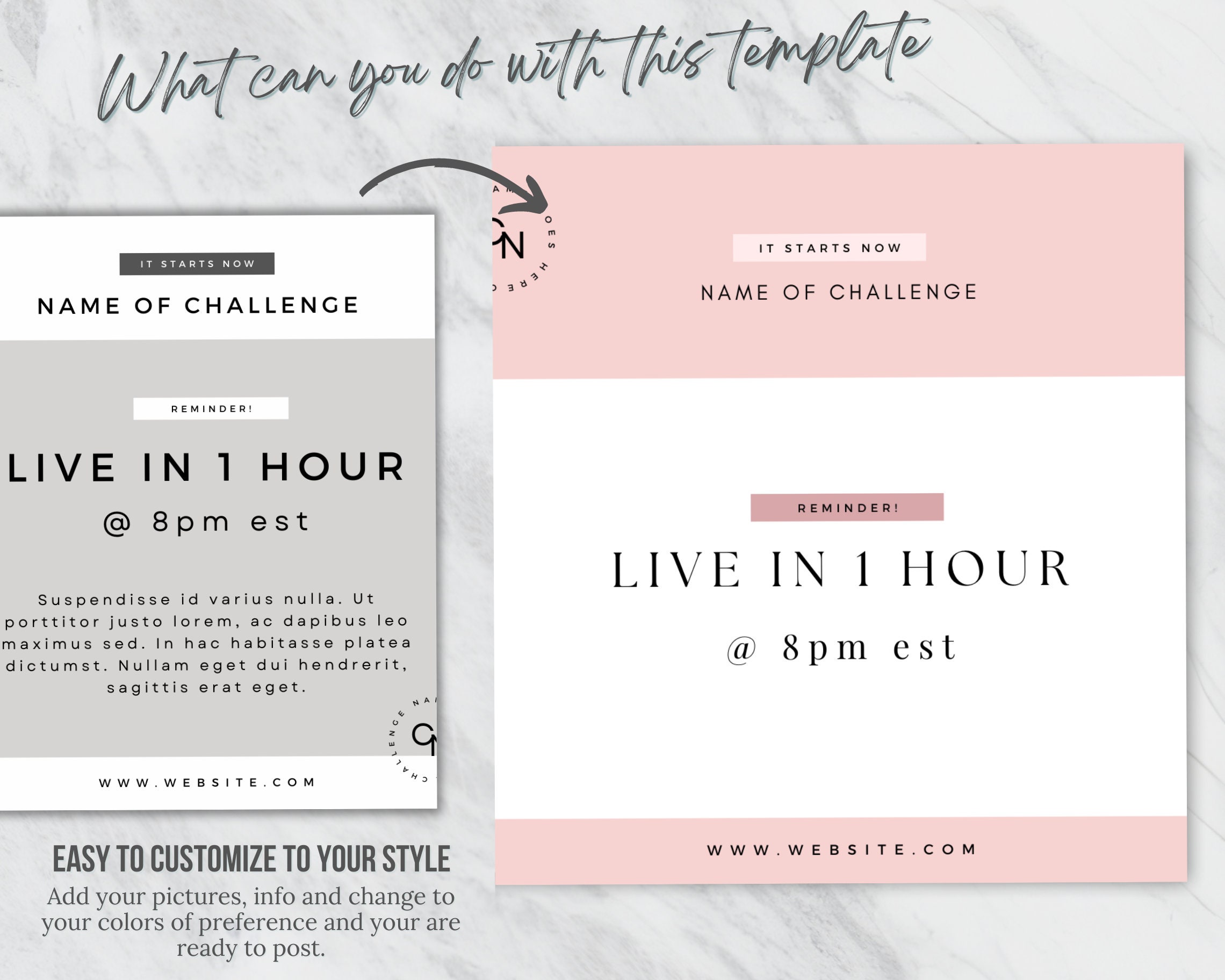 Promote Your Challenge, Instant Download, Social Media Posts , Canva ...