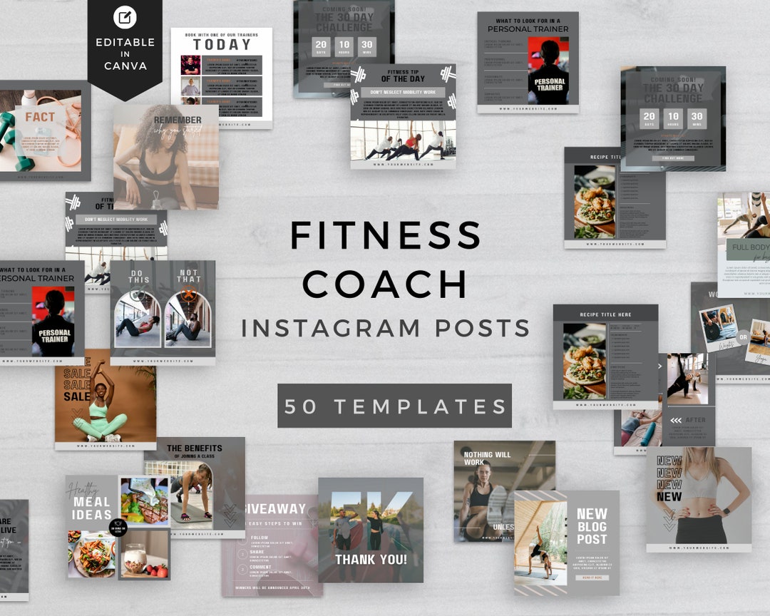 Canva Template for Fitness Coach | INSTANT DOWNLOAD | Wellness ...