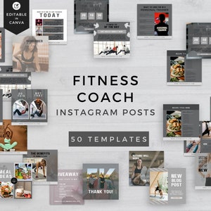 Canva Template for Fitness Coach | INSTANT DOWNLOAD | Wellness Instagram Template | Yoga Instagram Post Templates | Health Coach Template