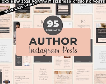 95 plantillas de Instagram Canva para autores / Plantillas de redes sociales para escritores / Marketing de libros, branding de autor / Autor autopublicado