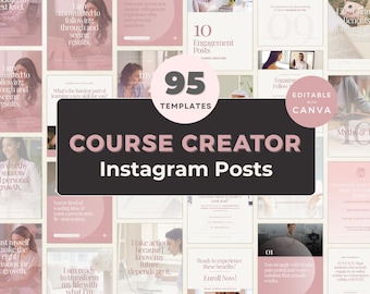 Canva-sjablonen voor cursuslancering | Socialmediabundel voor cursusmakers en coaches | Bewerkbare Instagram-berichten | Digitale download