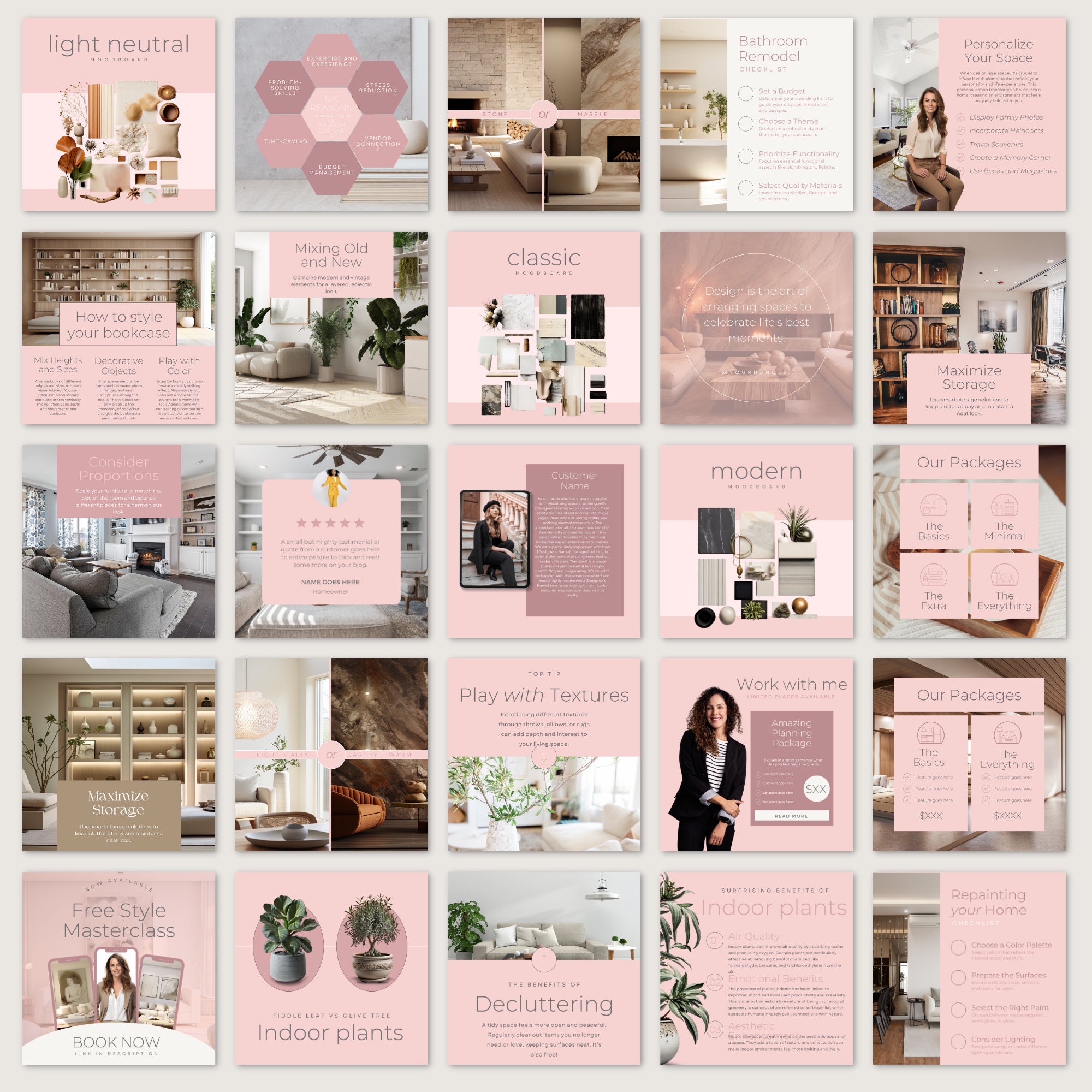Interior Design Ig Post Templates | Minimalist Home Decor Template ...