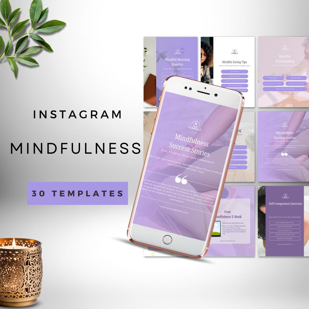 Wellness & Mindfulness Instagram Kit | Editable Canva Templates for ...