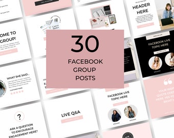 Facebook Group Engagement Booster Posts | INSTANT DOWNLOAD | Course Creator | Facebook Banner | Facebook Cover Photo | Facebook Canva