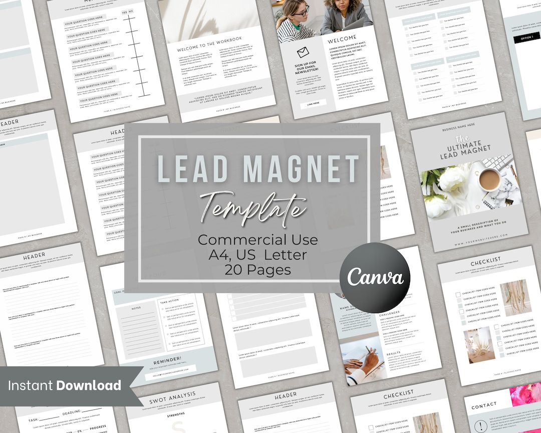 Lead Magnet Template, INSTANT DOWNLOAD, Done for You, Course Creator ...