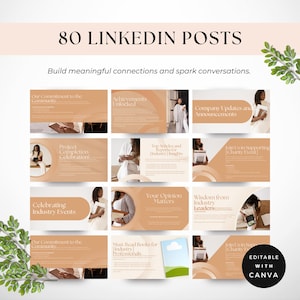 Canva LinkedIn Post Templates | Neutral Social Media Content for Business Owners, Coaches, Teams & Female Entrepreneurs | LinkedIn Marketing