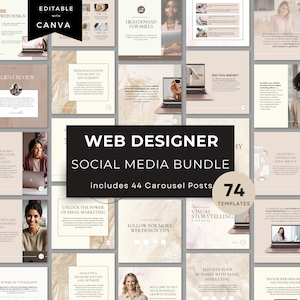 Web Design Social Media | Done For You Social Media Templates | Editable in Canva | Web Design Business Template | Social Media Agency