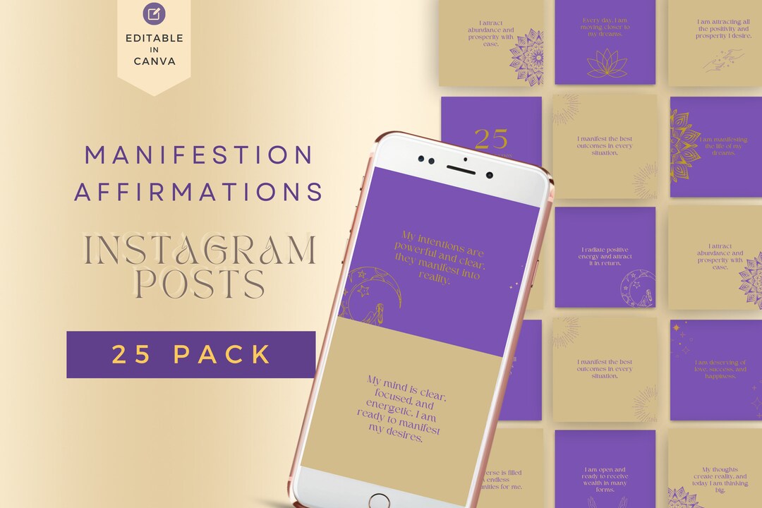 Daily Affirmation Cards for Instagram INSTANT DOWNLOAD L Law - Etsy