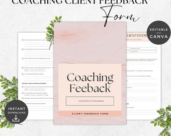Client Feedback Form for Coaching Business | Printable PDF | Digital Download Template for Coaches | Editable Feedback Form | Client Review