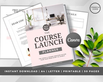 Launch your Course, INSTANT DOWNLOAD, Launch Planner Toolkit, Course Creation, Course Workbook, Business Planner, Content Planner, Pink