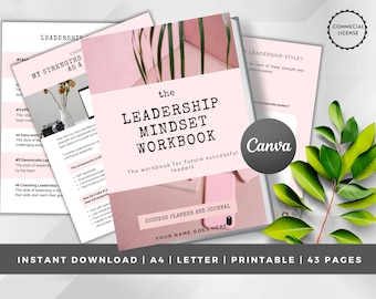 Success Planner, INSTANT DOWNLOAD, Leadership Growth, Digital Journal,  Leadership Coaching, Coaching Workbook,  Mindset Journal, Pink