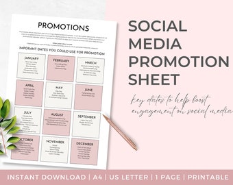 Content for Social Media Creators | INSTANT DOWNLOAD | Social Media Manager | Virtual Assistant | Content Planner | Key Dates Planner