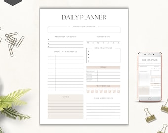 Printable Daily To Do List | Productivity Planner | Daily Schedule & Task Tracker - Productivity Template
