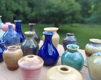 Handmade Miniature Ceramic Stoneware Vases