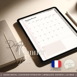Digital Planner 2025 | en Français | Minimaliste Aesthetic | Effet Tissu Lin Beige | Planificateur Digital | GoodNotes iPad par Ali Planner