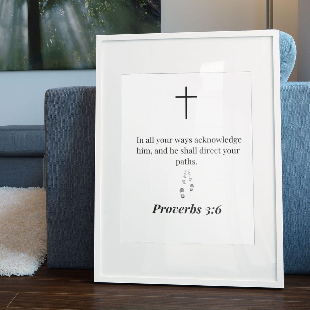 Proverbs 3:6 Bible Verse Wall Art Printable, Trust in the Lord ...