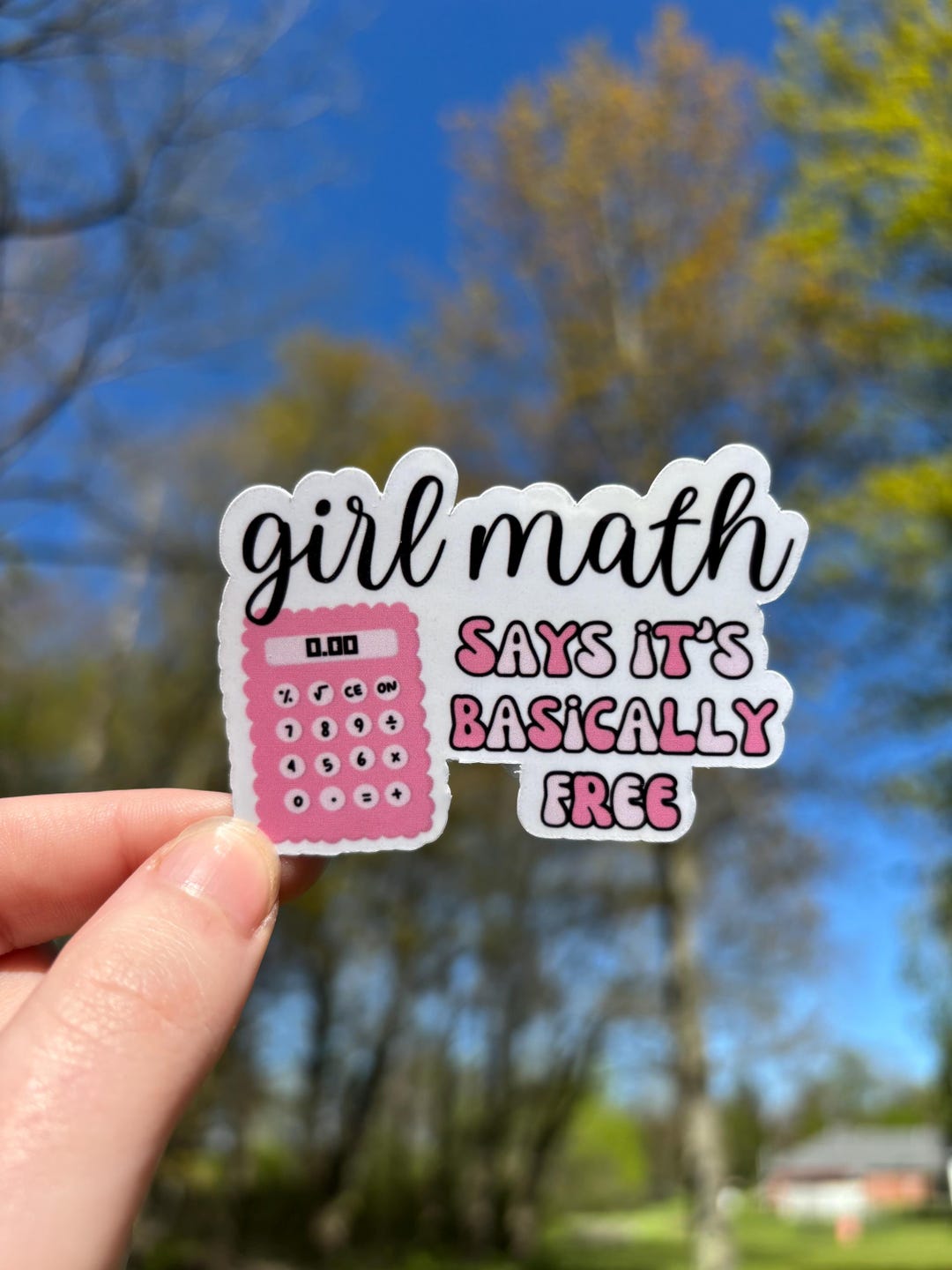 Pink Math Stickers Design Girl Math Sticker, Pink & Girly Laptop Decal, Water Resistant Laptop ...